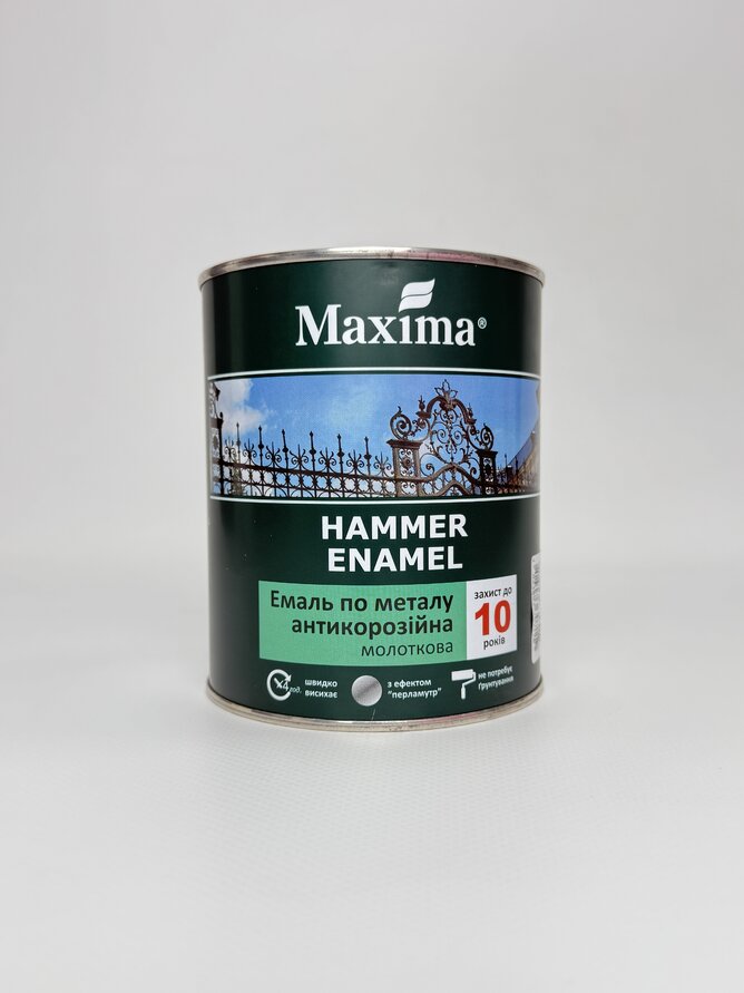 Емаль антикор. по металу 3в1. молоткова. срібляста ТМ "Maxima" 0.75л
