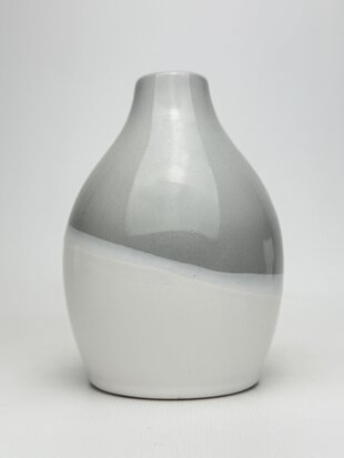 Керам.виріб V2001 ваза білий/блідо-сірий глянц