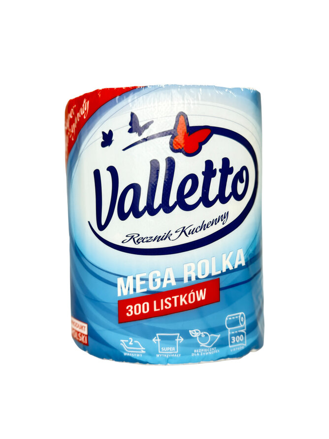Паперові рушники Valletto Mega Rolka (2сл) 300 шт