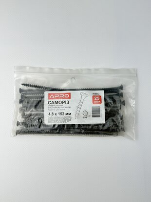 Саморіз для г/к 4.8*152 до дерева фосфатований (пач. - 25 шт.)