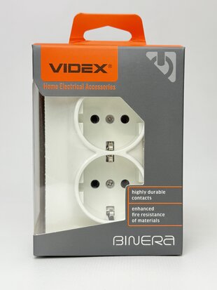 Розетка BINERA біла 2A із заземл. VF-BNSK2G-W 10/80 VIDEX