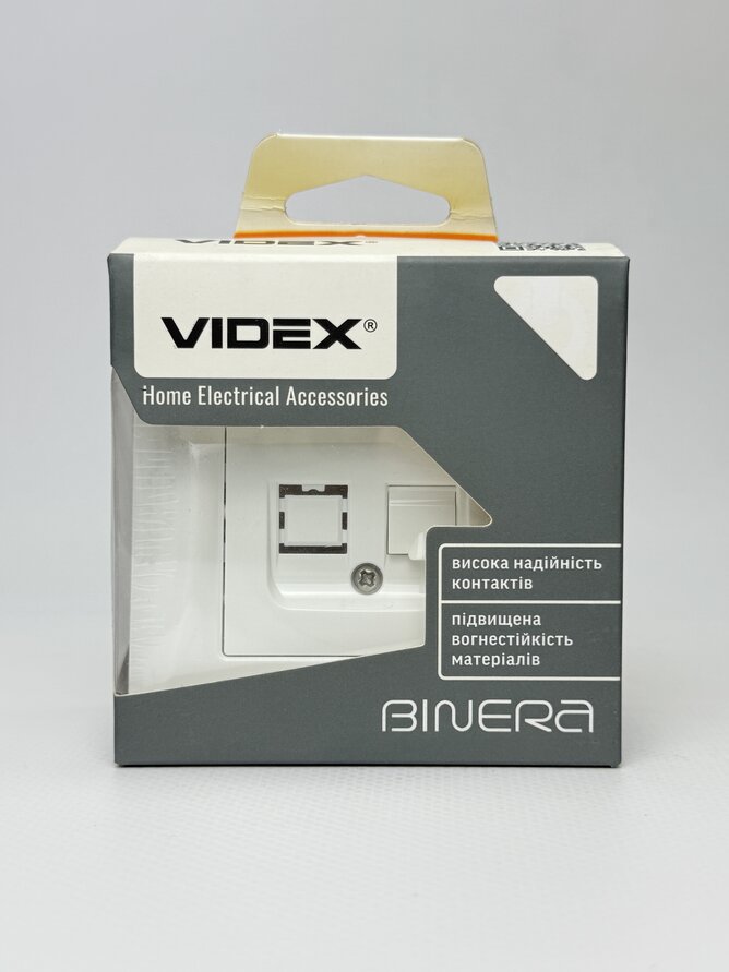 Розетка BINERA біла CAT6 один. комп. VF-BNSK1PC6-W VIDEX