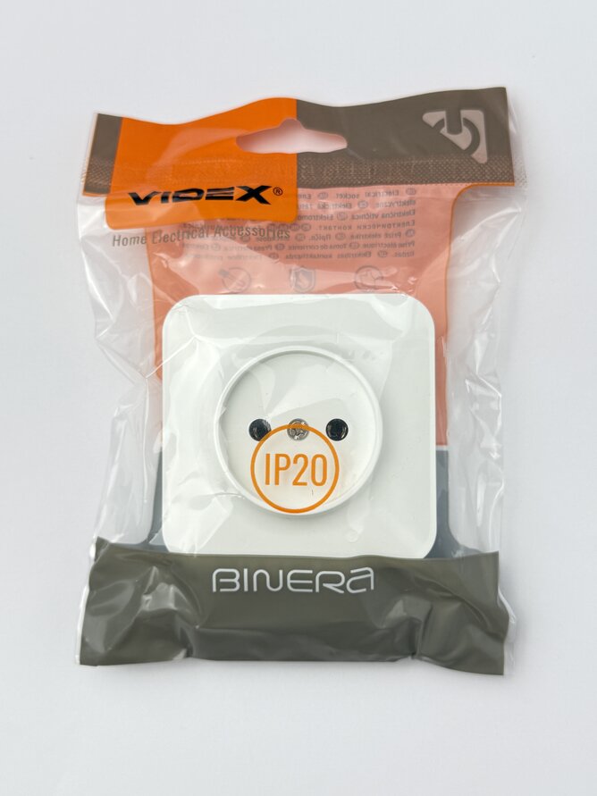 Розетка BINERA зовн. 1кл. VF-BNS21-W 17/170 біла VIDEX