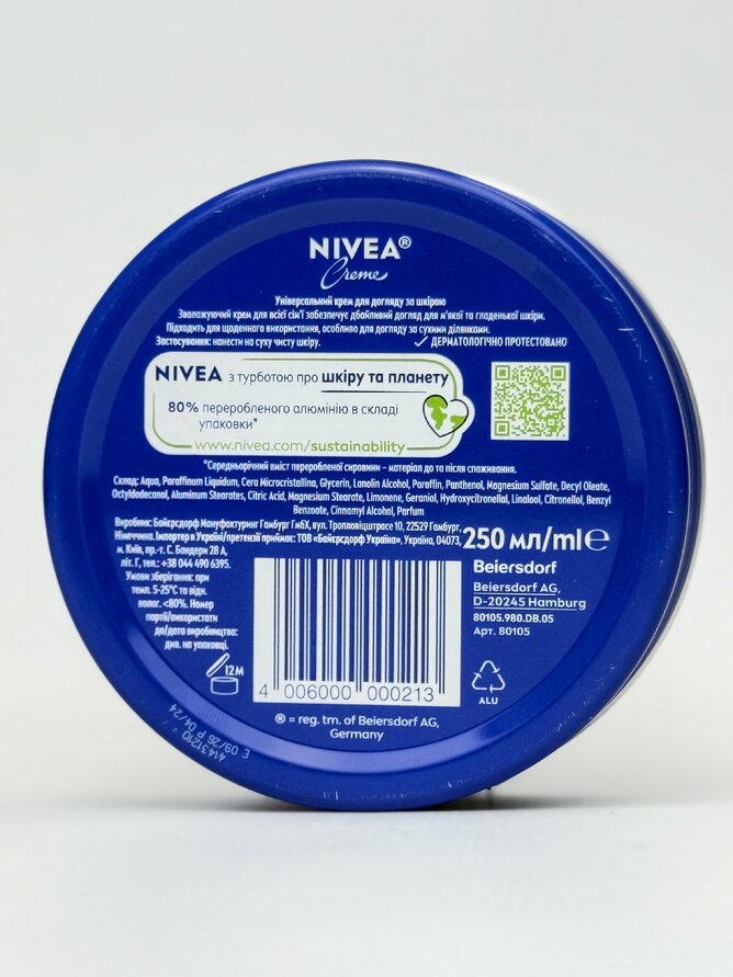 КРЕМ УНІВЕРСАЛЬНИЙ NIVEA 250 МЛ.