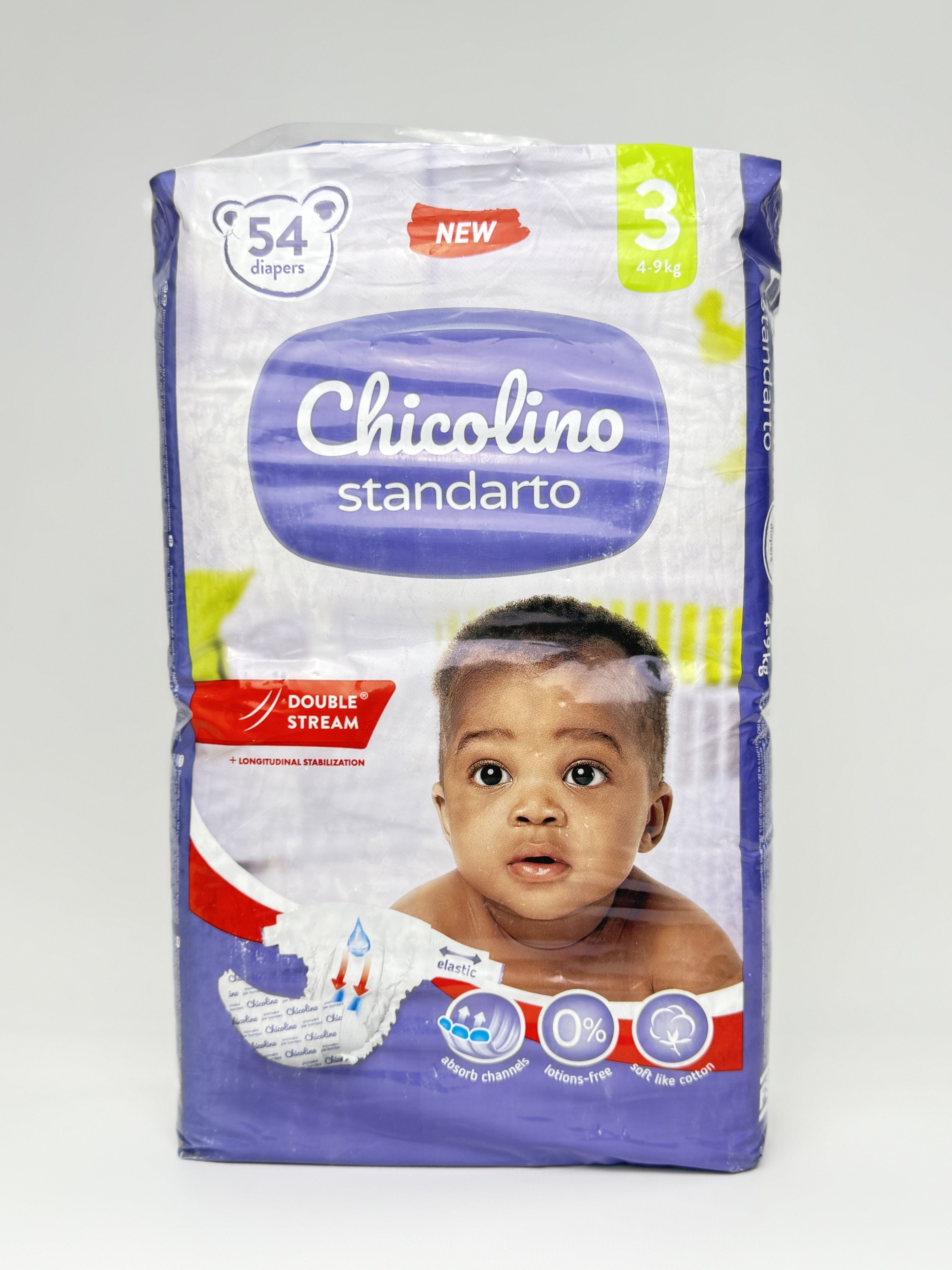 Chicolino підгузники дитячі 3 (4-9кг) 54шт JUMBO Standarto (велика пачка)