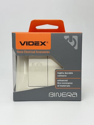 Вимикач двоклавішний кремовий BINERA VF-BNSW2-CR VIDEX