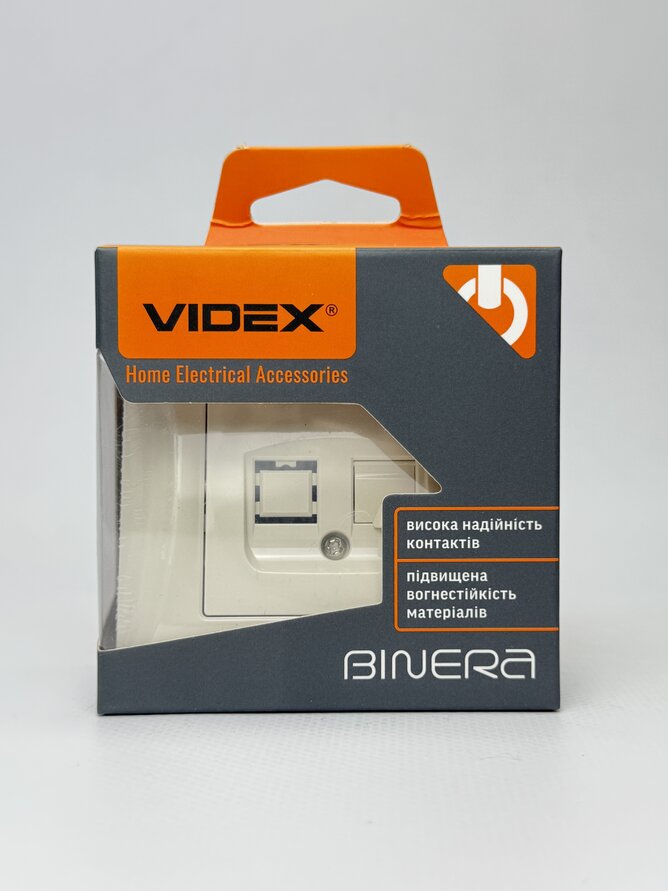 Розетка CAT6 одинарна комп'ютерна кремова BINERA VF-BNSK1PC6-CR VIDEX
