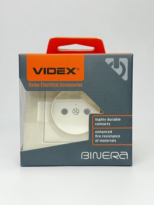Розетка одинарна кремова BINERA VF-BNSK1-CR VIDEX