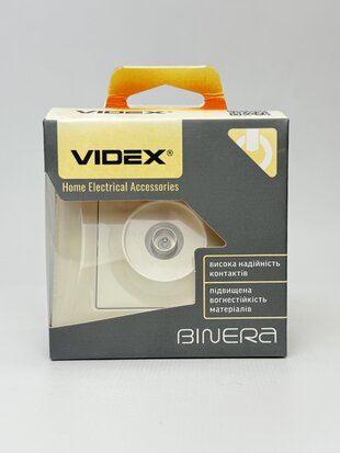 Розетка TV одинарна телевізійна кремова BINERA VF-BNSK1TVME-CR VIDEX