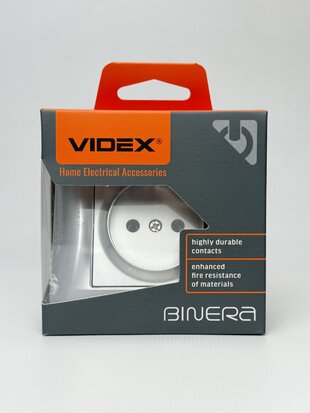 Розетка одинарна срібний шовк BINERA VF-BNSK1-SS VIDEX
