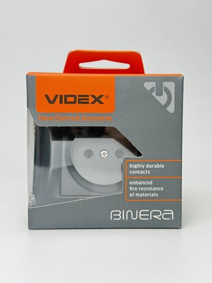 Розетка одинарна чорний графіт BINERA VF-BNSK1-BG VIDEX