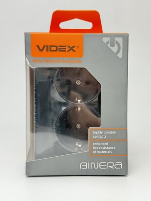 Розетка подвійна із заземленням чорний графіт BINERA VF-BNSK2G-BG VIDEX