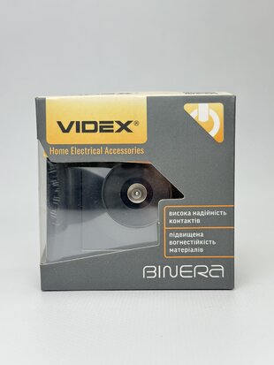 Розетка TV одинарна телевізійна чорний графіт BINERA VF-BNSK1TVME-BG VIDEX