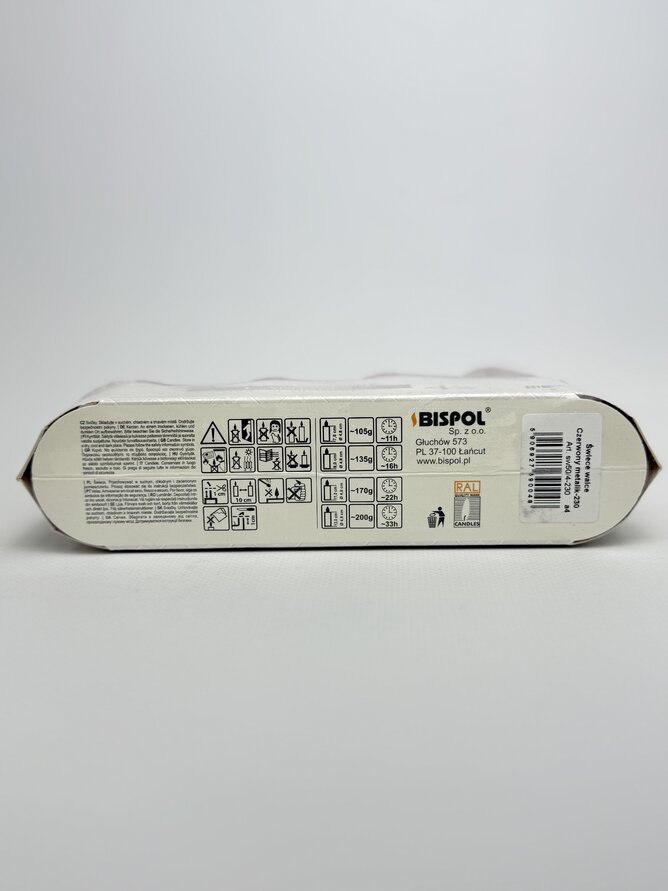 Свічка Bispol червоний металік sw50/4-230 4шт.