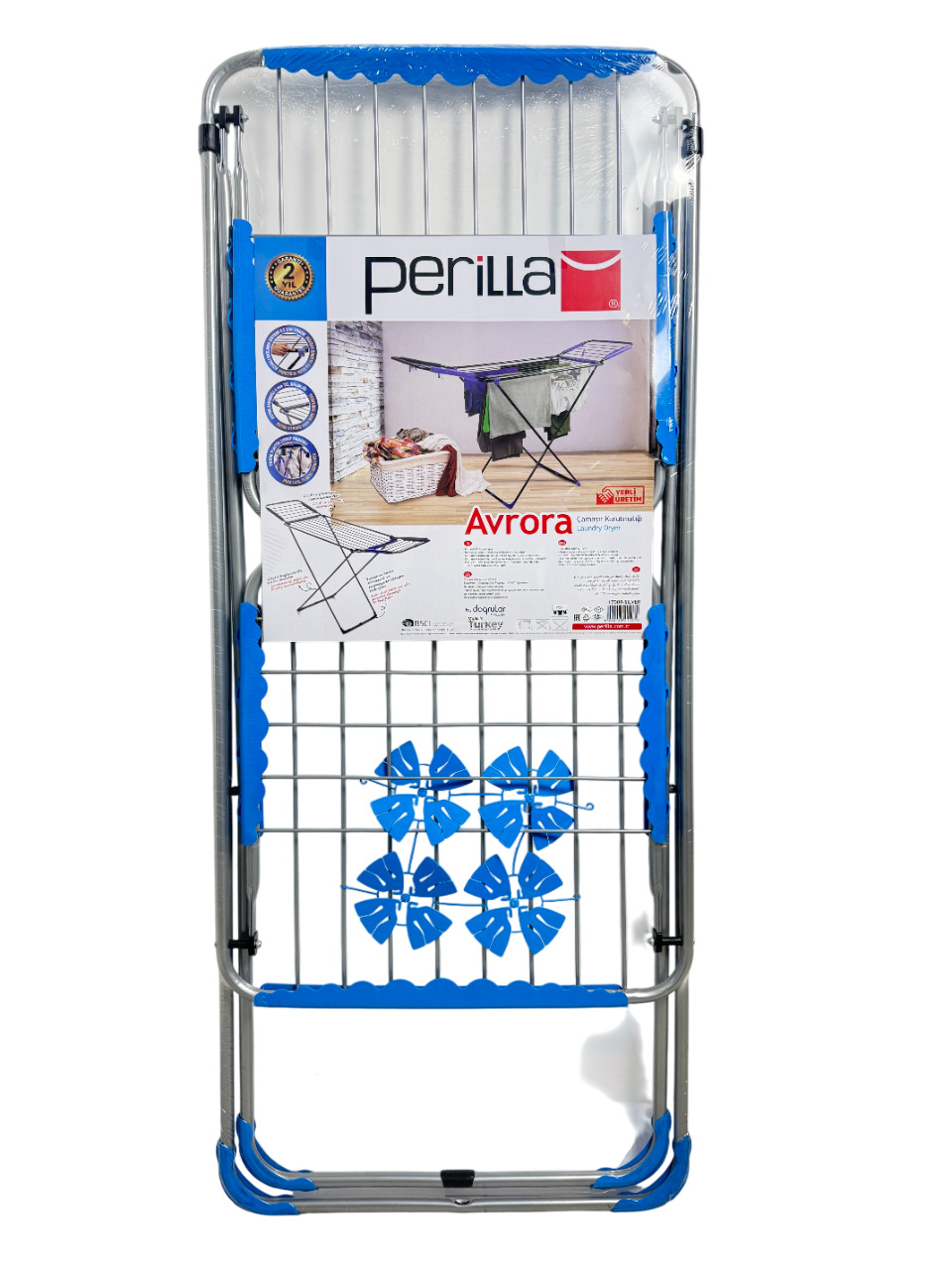 Сушарка для одягу металева AVRORA. сіро-голуба