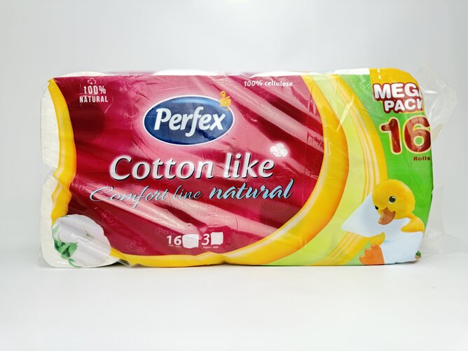 Туалетний папір Perfex 16шт (3сл) COTTON LIKE (mega pack)