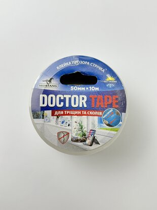 Стрічка клейка ремонтна DOCTOR TAPE MUSTANG прозора 50мм*10м