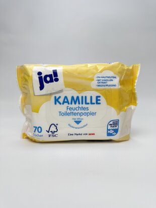 Ja - WC вологий туалетний папір Kamille 70шт.