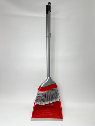 Набір мітла та совок "Євро" червон./сірий
