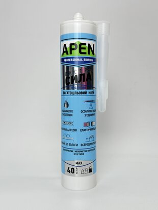 Клей каучуковий багатоц. безбарвний APEN "Екстра сила" 280мл