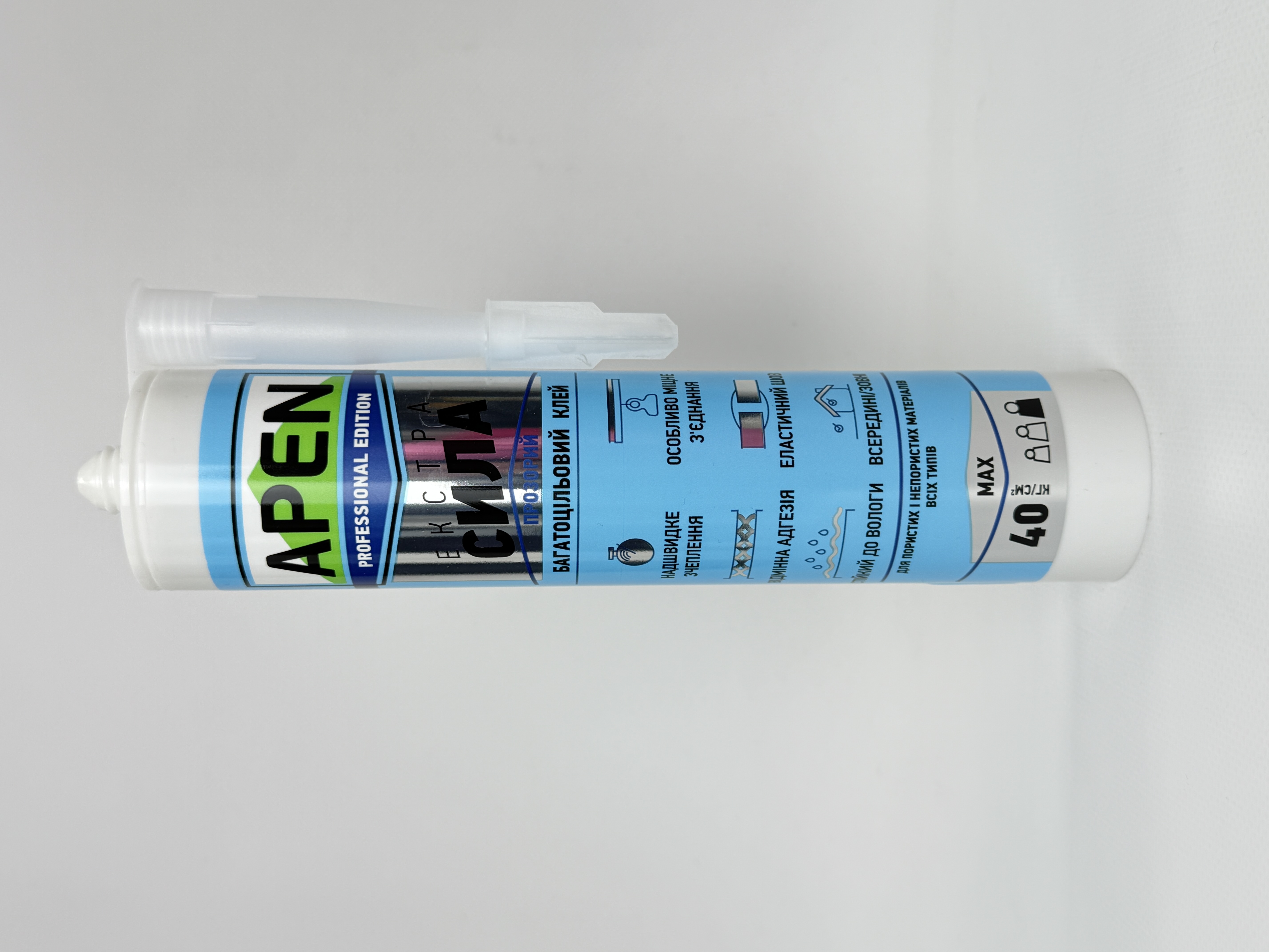 Клей каучуковий багатоц. безбарвний APEN "Екстра сила" 280мл