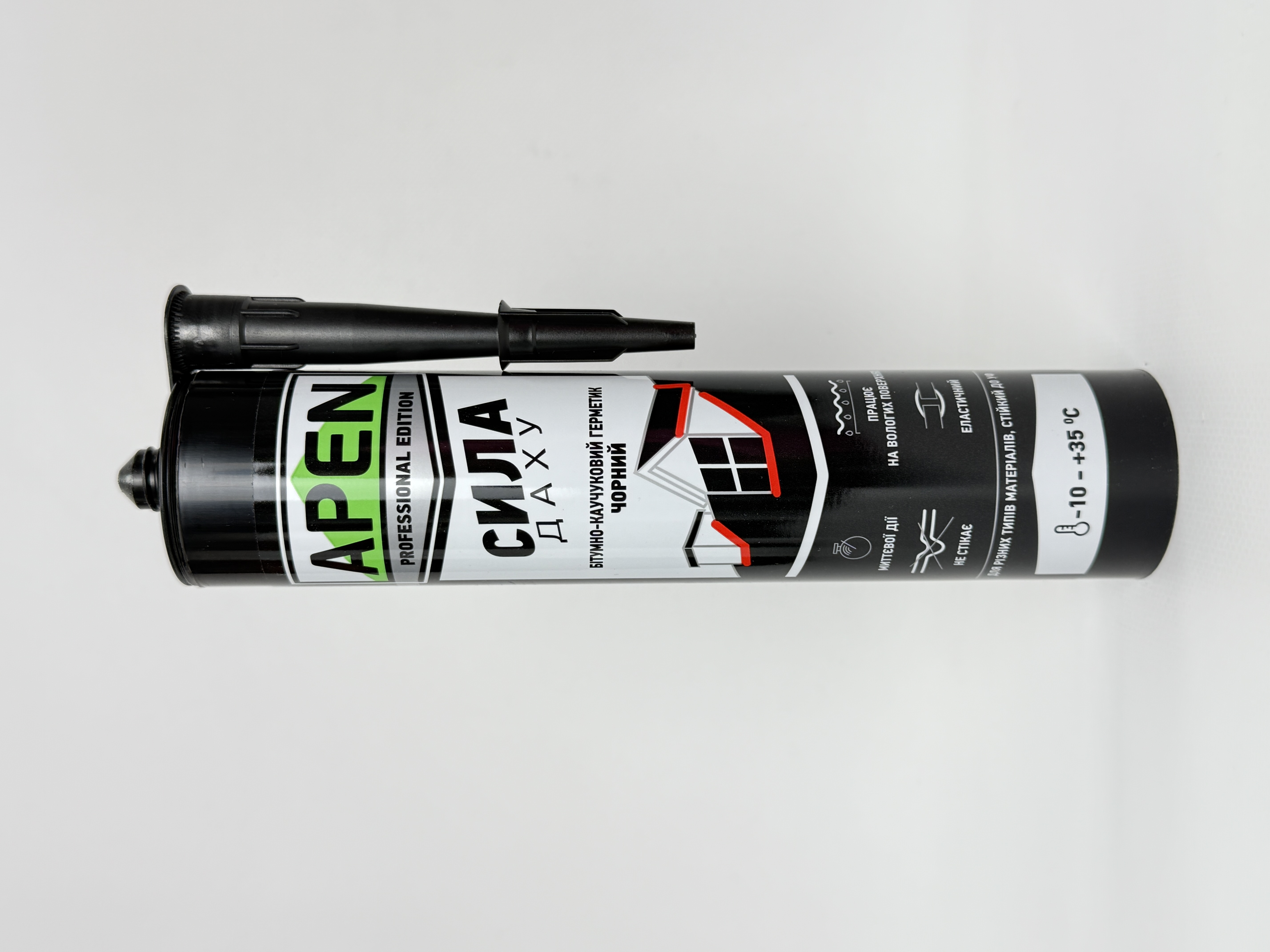 Герметик бітумно-каучуковий чорний APEN "Сила даху" 280мл