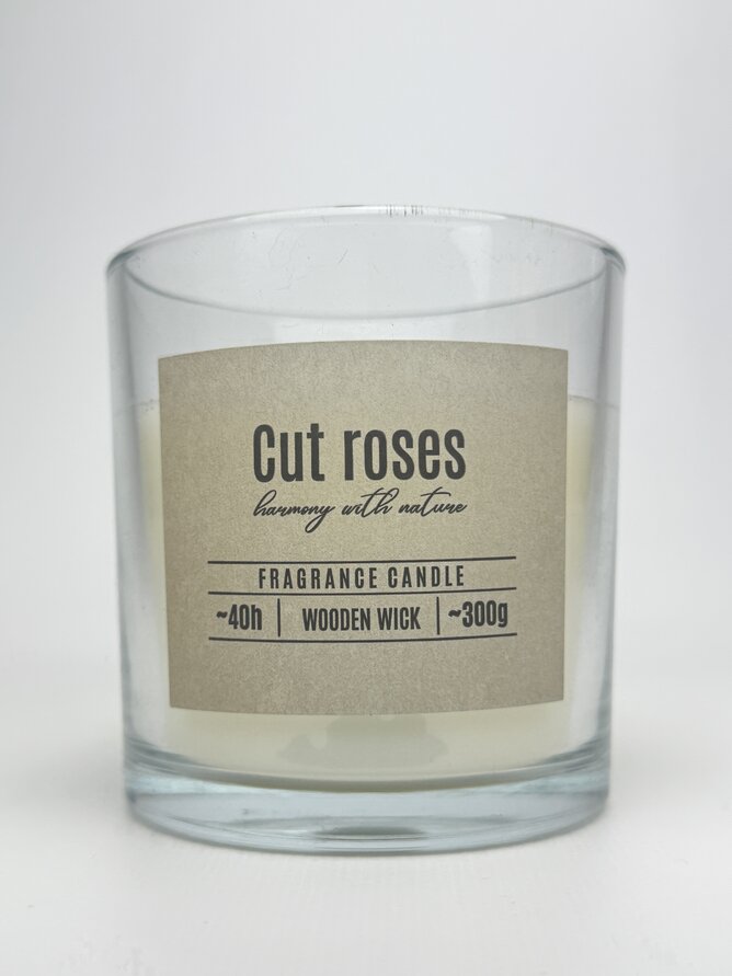 Свічка арома дерев. гніт Cut Roses 300г