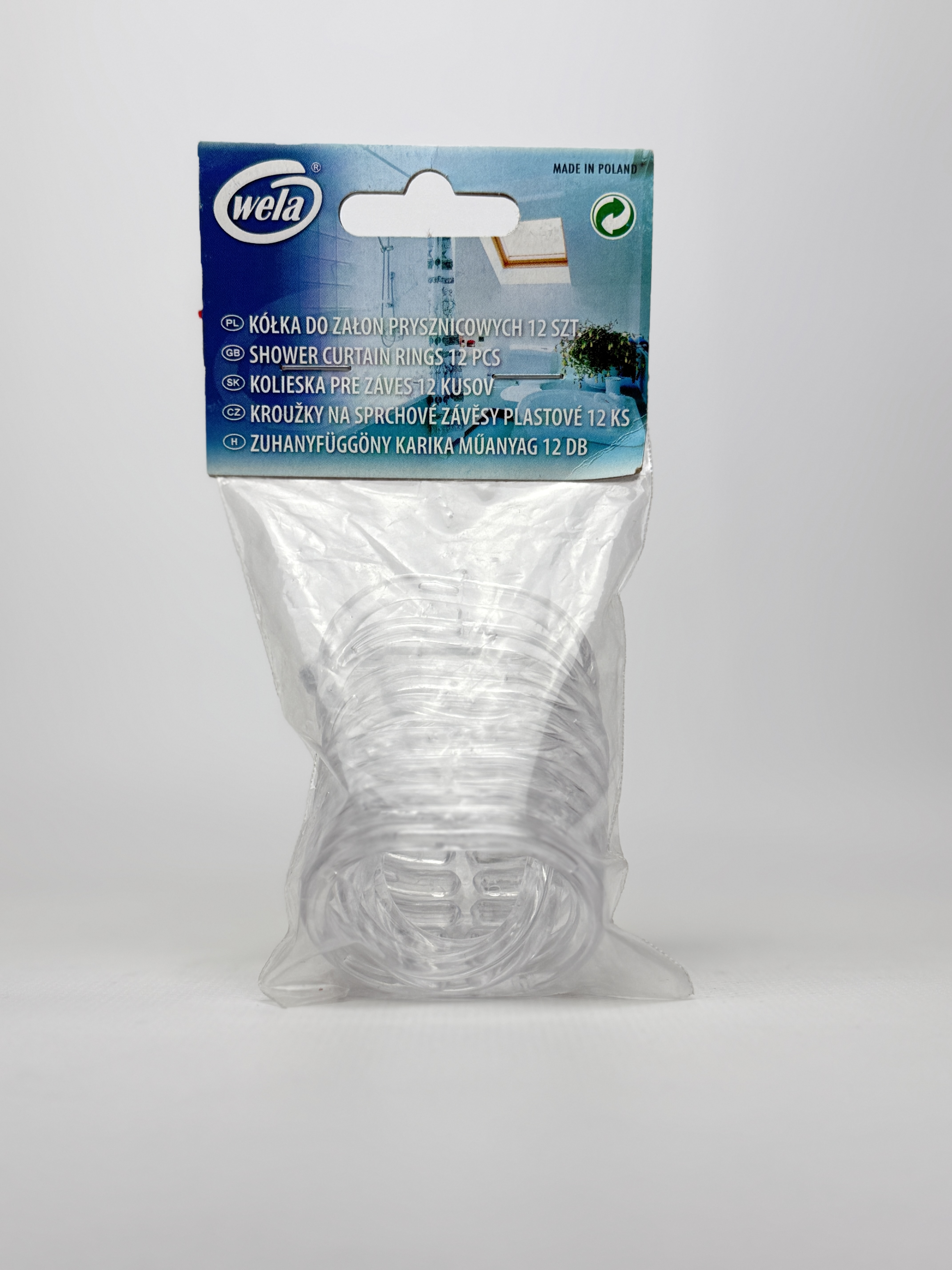 Кільця для шторки овальні. прозорі. 12 шт Wela