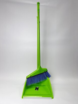 Набрі совок + щітка з довгою ручкою. зелений