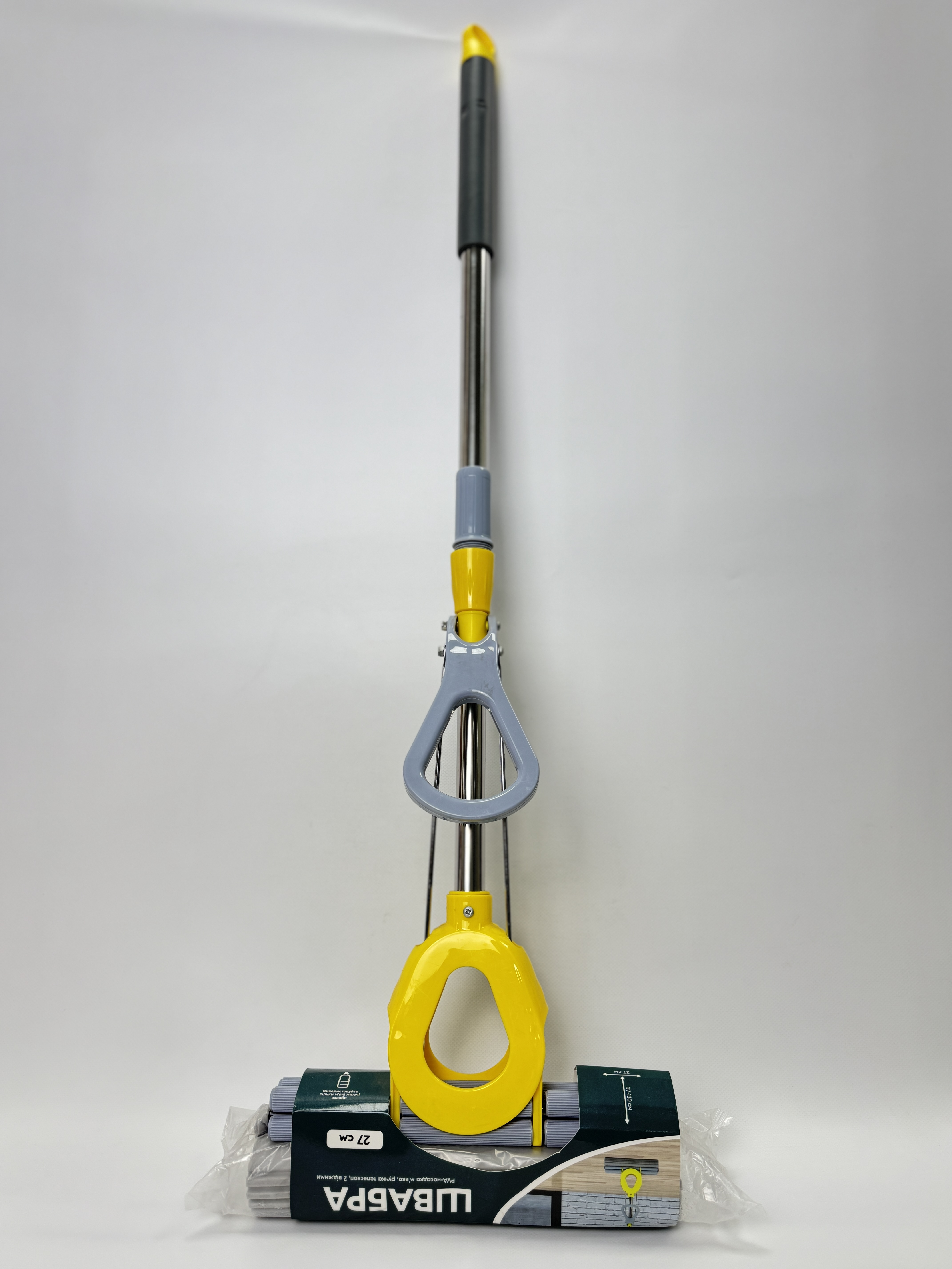 Швабра PVA-насадка 33 см м'яка. з ручкою телескоп 97-130см. 2 віджими