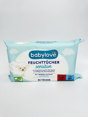 babylove - Вологі серветки Sensitive 80шт.