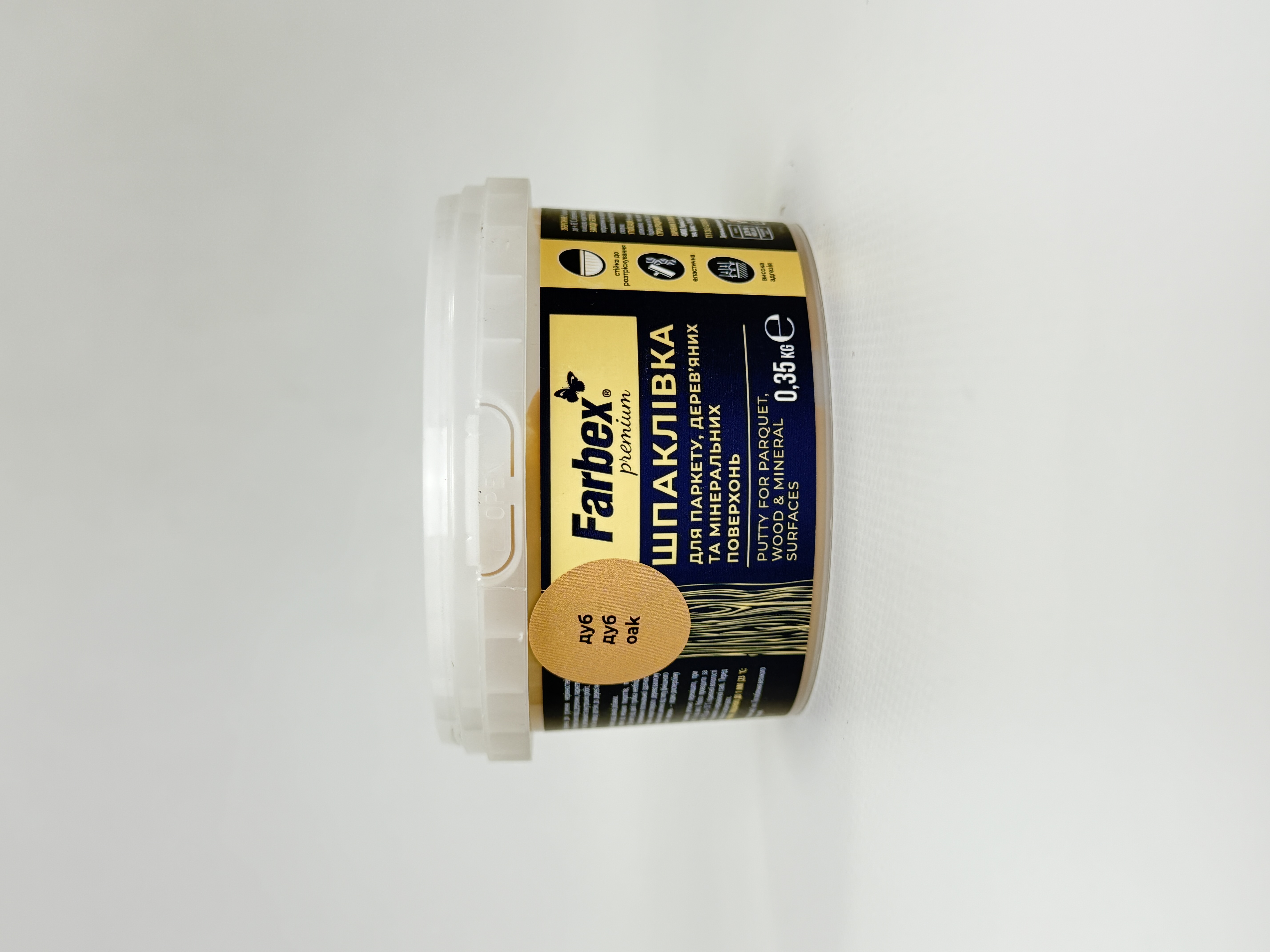 Шпаклівка для паркету. дер. та мінер. поверхням. дуб ТМ "Farbex" - 0.35 кг