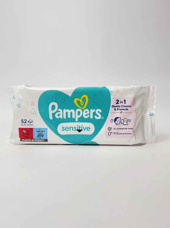 Вологі серветки Pampers sensitive 52шт