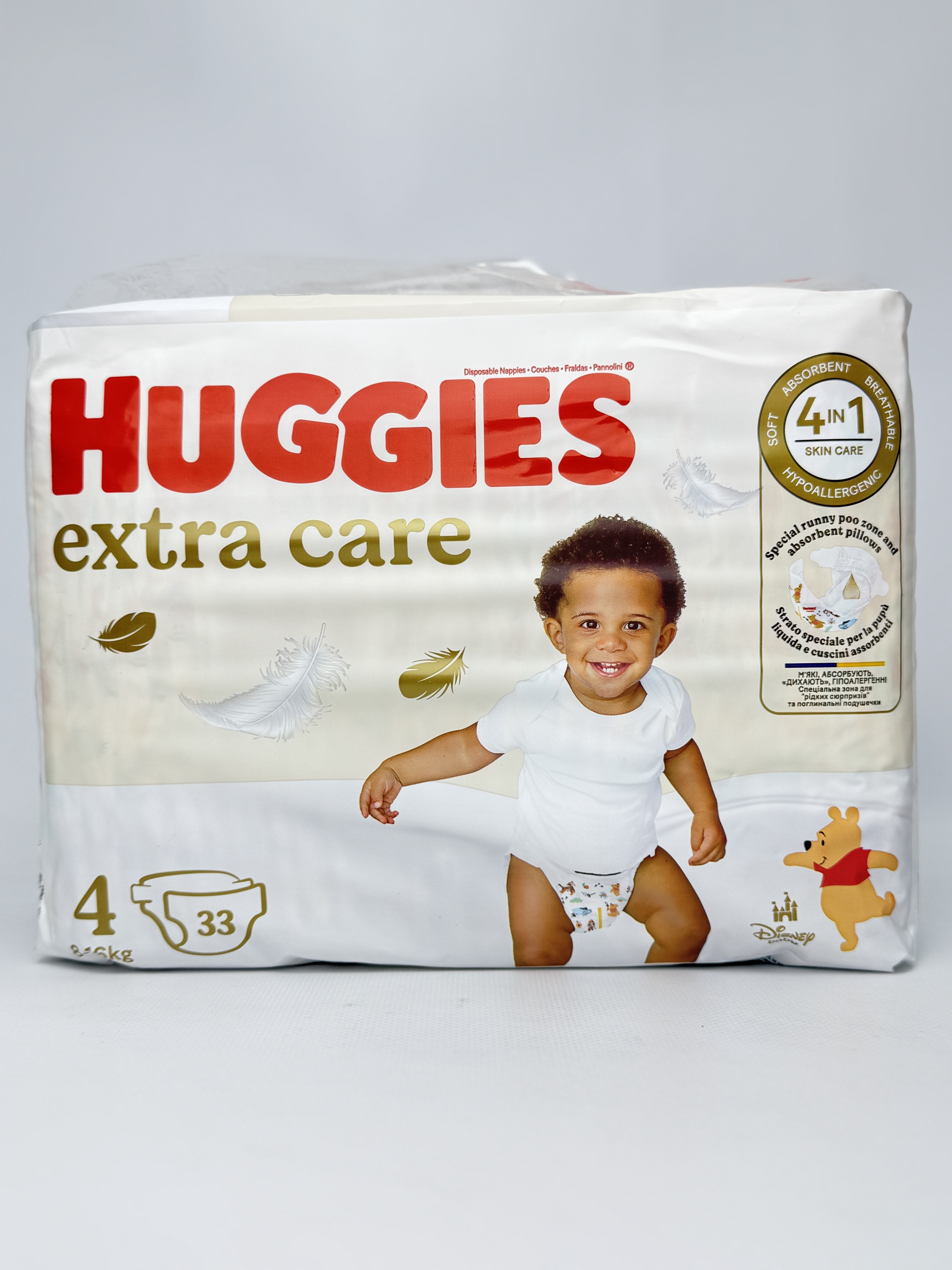 Huggies Extra Care підгузники дитячі 4 (8-16кг) 33шт