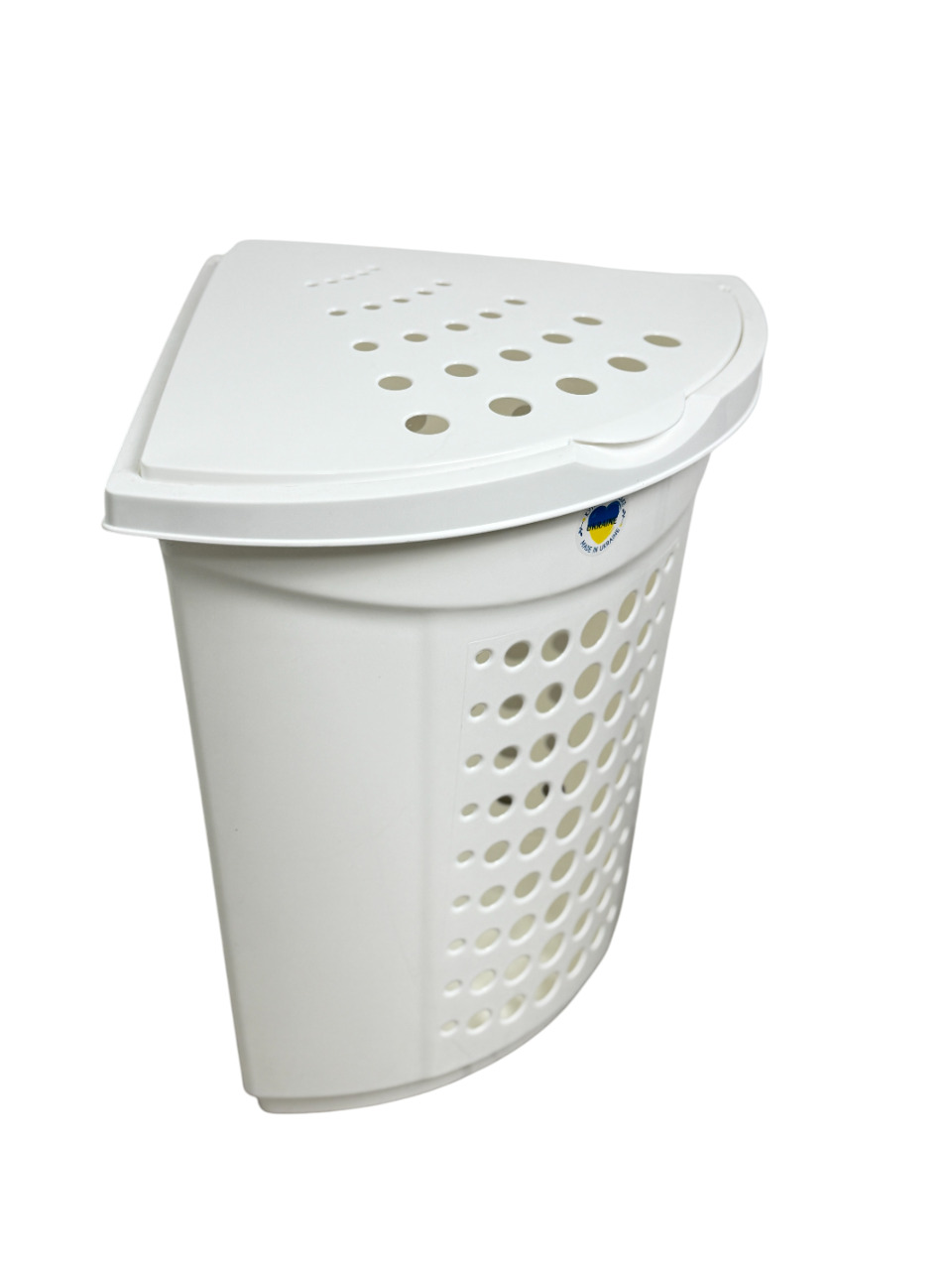 Корзина для білизни 45л (кутова). біла