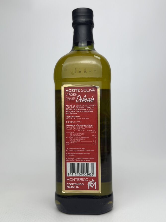 Олія Mоnterico Virgin Delicato 1л