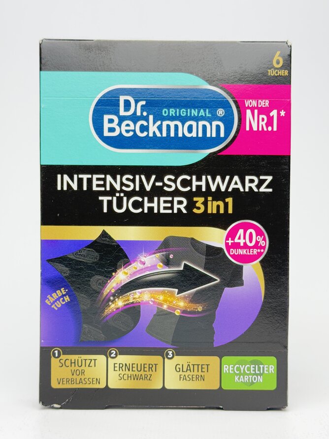 Dr. Beckman - Farbtuher Intensiv - Schwarz 2in1 Серветки підфарбовуючі чорні 6st