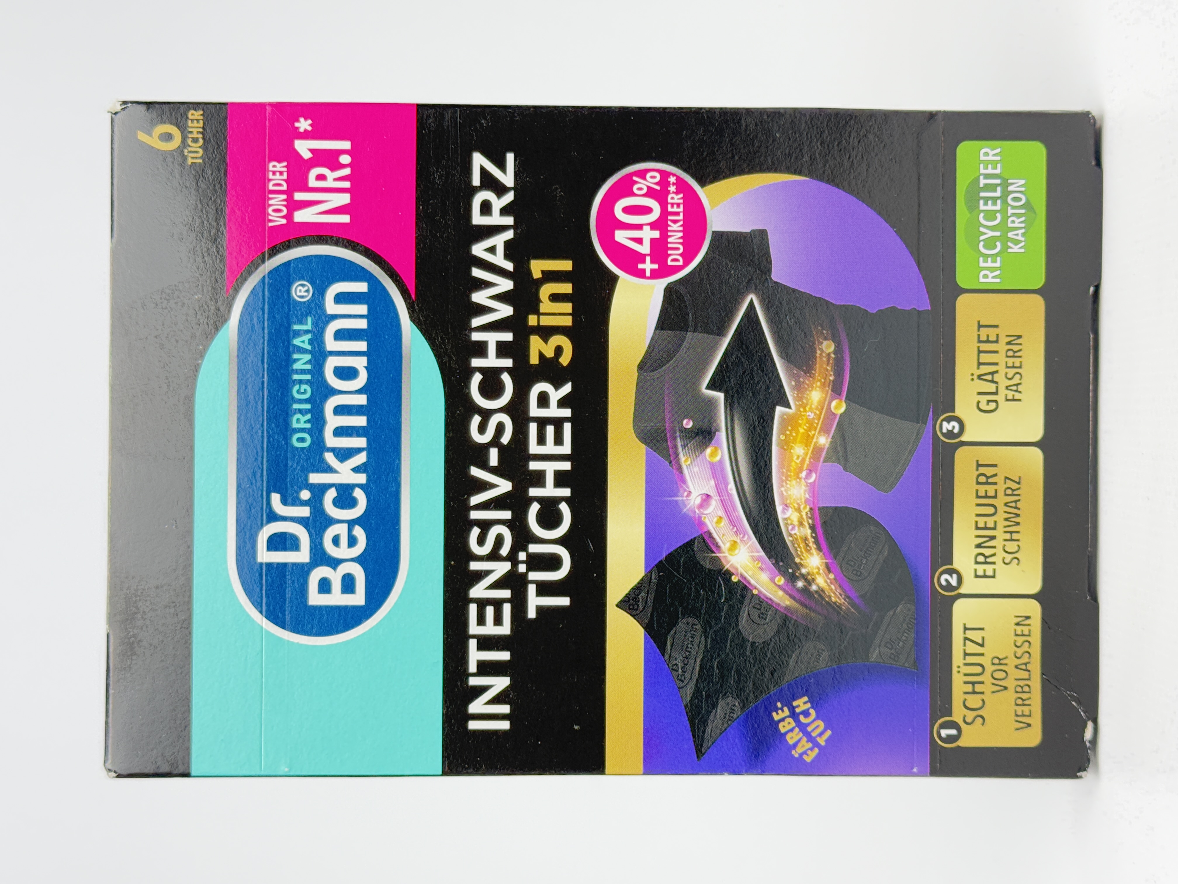 Dr. Beckman - Farbtuher Intensiv - Schwarz 2in1 Серветки підфарбовуючі чорні 6st