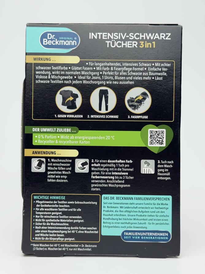 Dr. Beckman - Farbtuher Intensiv - Schwarz 2in1 Серветки підфарбовуючі чорні 6st