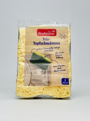 Profissimo Zellulose Trio-Geschirr+Topfschwamme 2St.