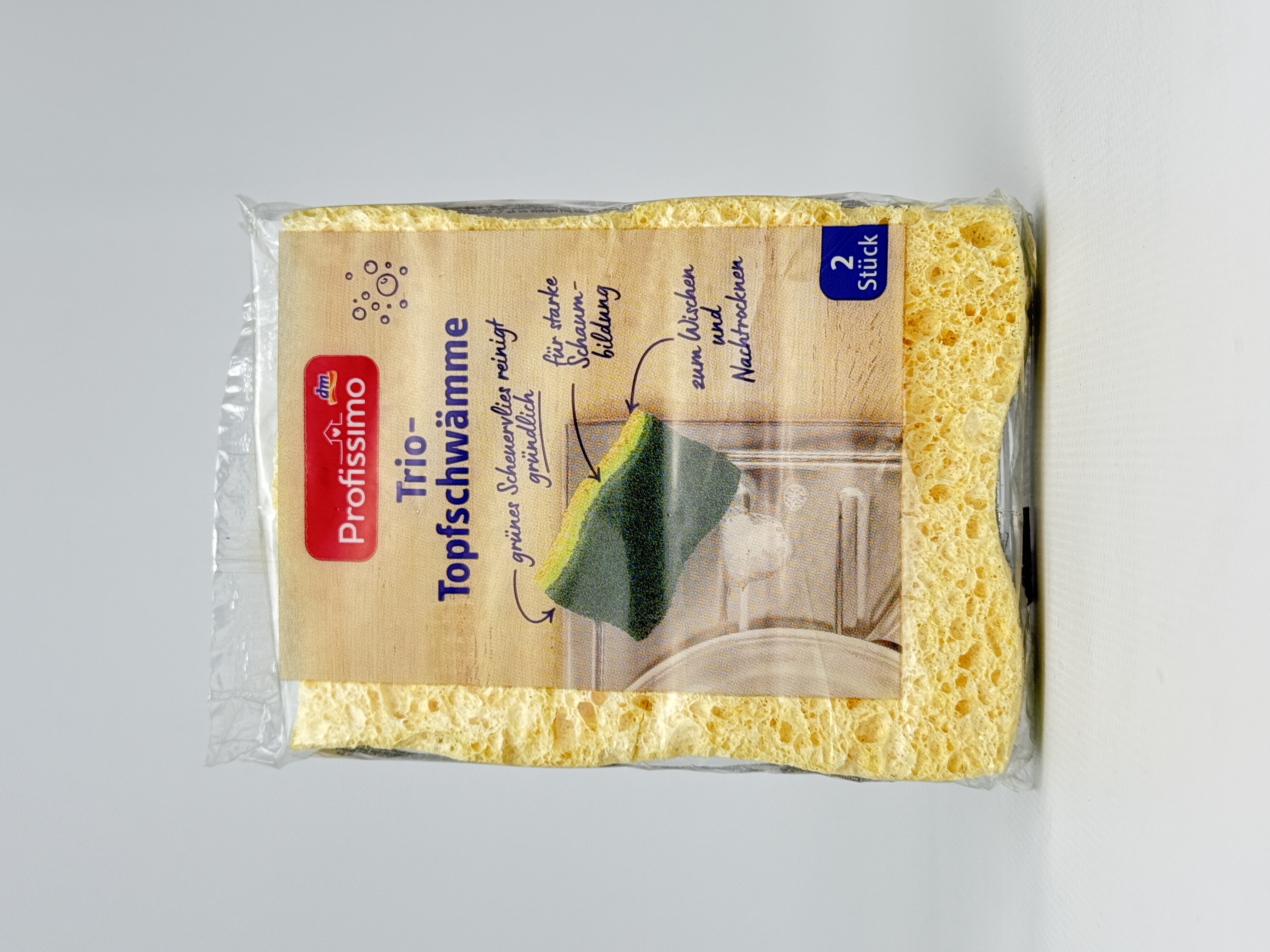 Profissimo Zellulose Trio-Geschirr+Topfschwamme 2St.