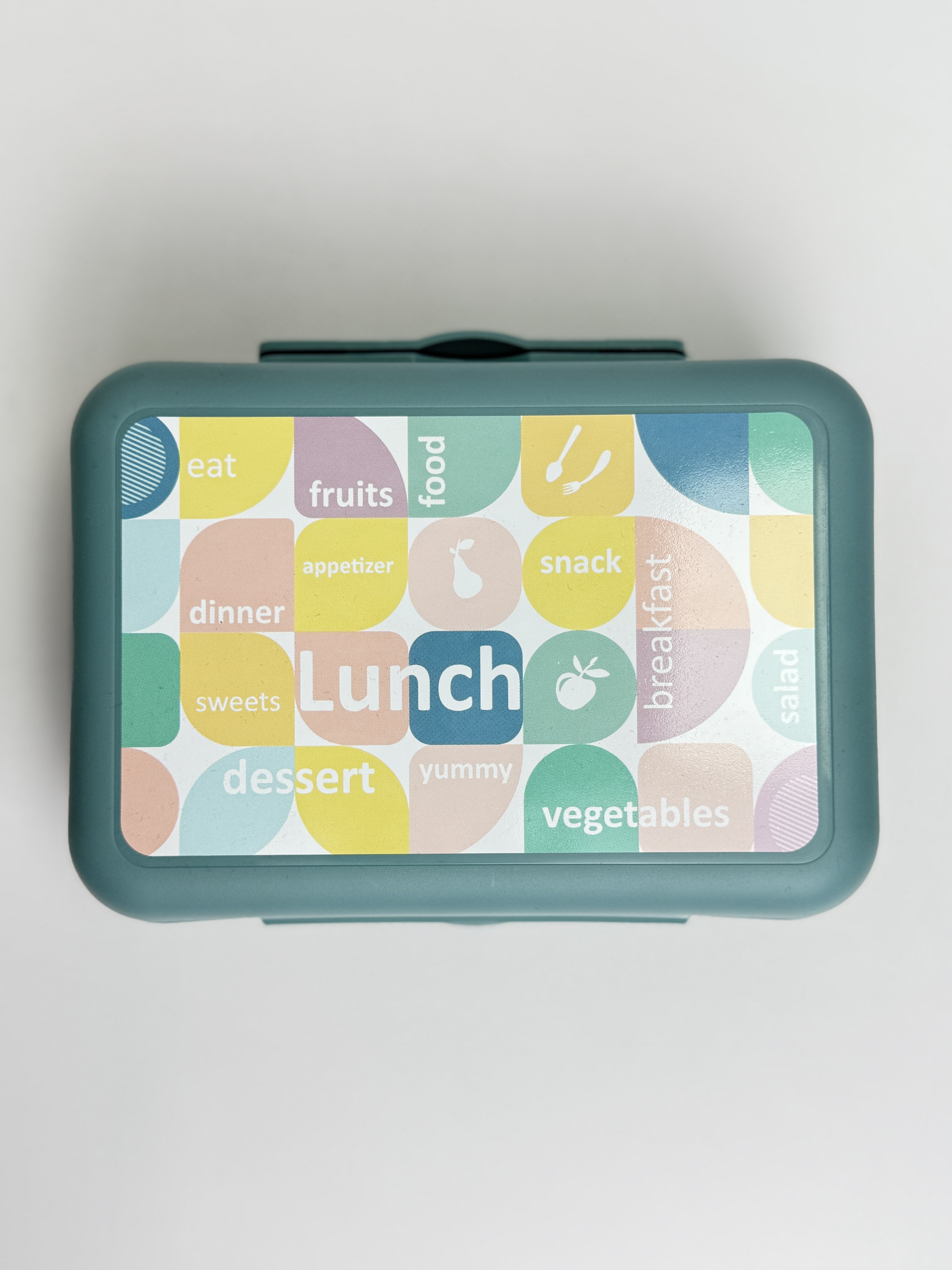 Ланч-бокс з декором . Lanch .сизий-блакитний