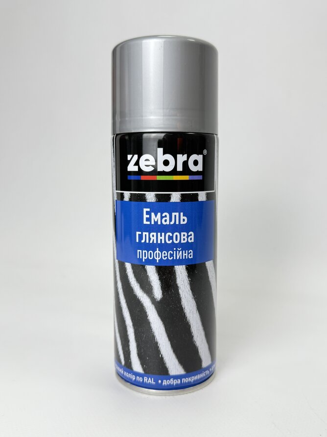 Балон фарба №277 глянсова срібна 400 мл ZEBRA