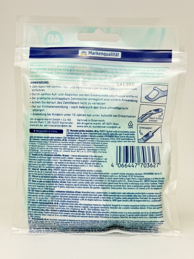 Dontodent - Zahnseide-Sticks Floss Sensetiv 40st