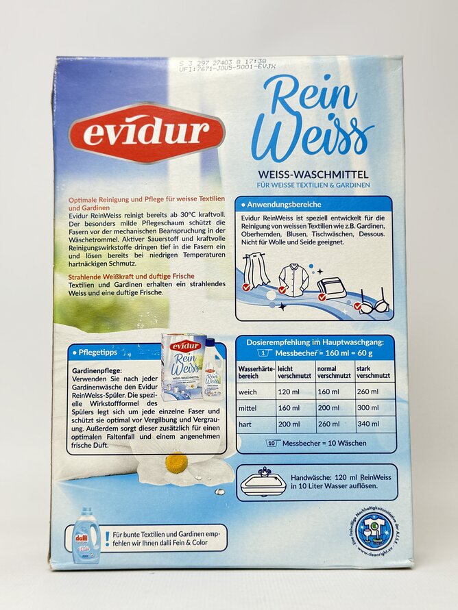 Порошок для прання Evidur Rein Weiss 600гр (10)