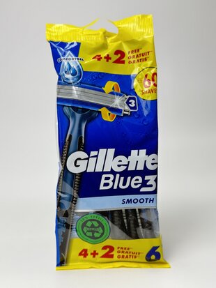 Gillette Одноразові станки для гоління Blue3 smooth (4+2)шт