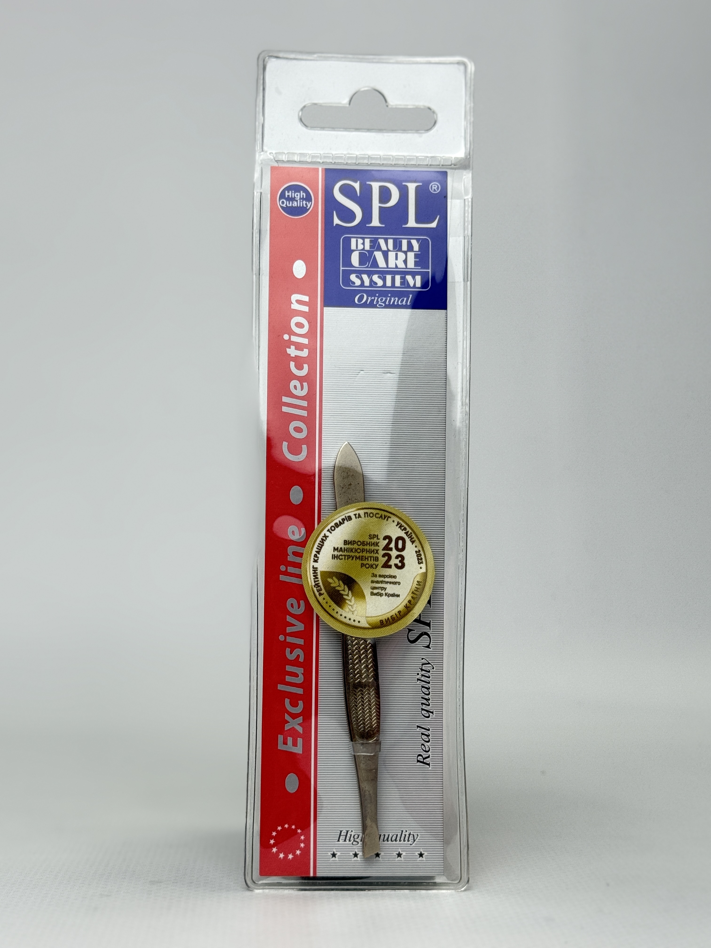 SPL пінцет метал зкошений золото 9157