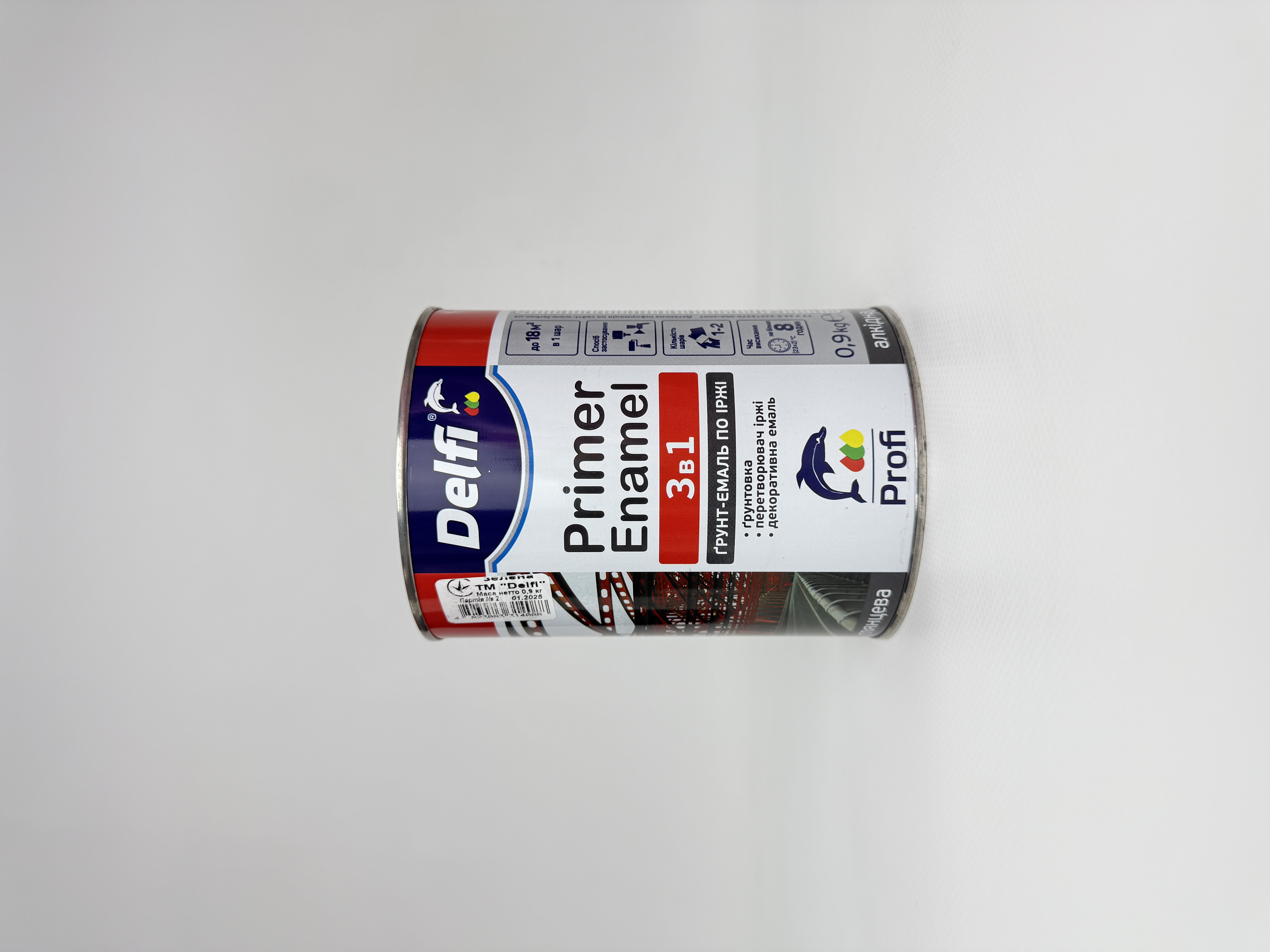 Грунт-емаль по іржі 3в1 темно-коричнева матова ТМ "DELFI" 0.9 кг