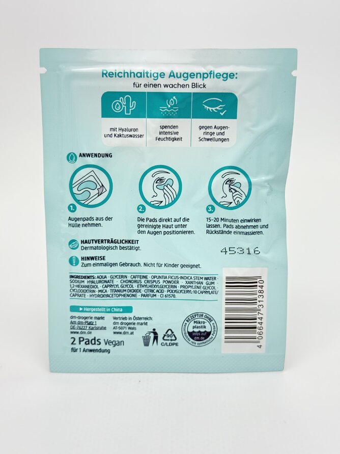 Balea - Auegenpads Hydrogel Kaktuswasser Патчі для очей (1 Paar) 2st