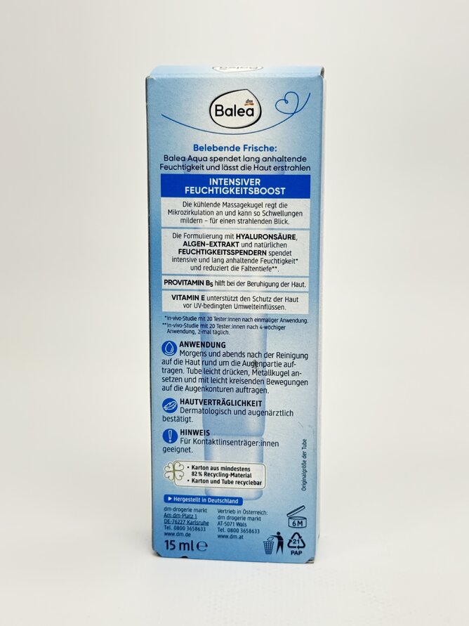 Balea - Augencreme Aqua Augen Roll-On Роликовий крем під очі 15ml